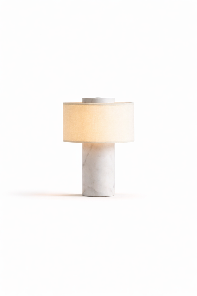 Aurie tragbare Tischlampe aus weissem Marmor