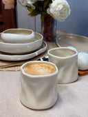 Wave Becher 2-teilig für 2 Personen (Creme)