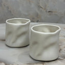 Wave Becher 2-teilig für 2 Personen (Creme Matt)