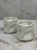 Wave Becher 2-teilig für 2 Personen (Creme Matt)