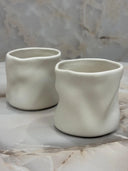 Wave Becher 2-teilig für 2 Personen (Creme Matt)