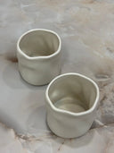 Wave Becher 2-teilig für 2 Personen (Creme Matt)