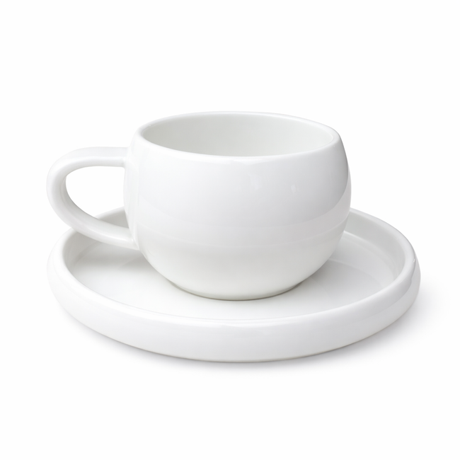 Kaffeeservice 12-teilig für 6 Personen – Kaffeetassen mit Untertassen, Weiss, 220 ml