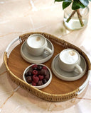 Kaffeeservice 12-teilig für 6 Personen – Kaffeetassen mit Untertassen, Beige, 220 ml