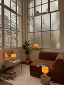 Aurie tragbare Tischlampe aus Travertinstein